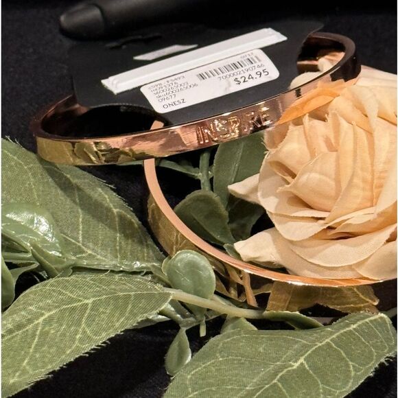 Lane Bryant Set of 2 Rose Gold Bangle Bracelets INSPIRE - Picture 4 of 6